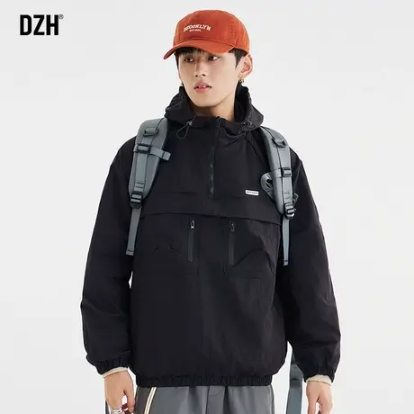男士工装机能冲锋衣外套男秋季潮流百搭套头上衣2023新款短款夹克商品大图