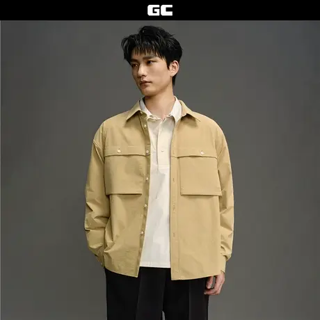 GC2025秋冬新款工装风印花口袋四面弹挺括量感衬衫男长袖12045004商品大图