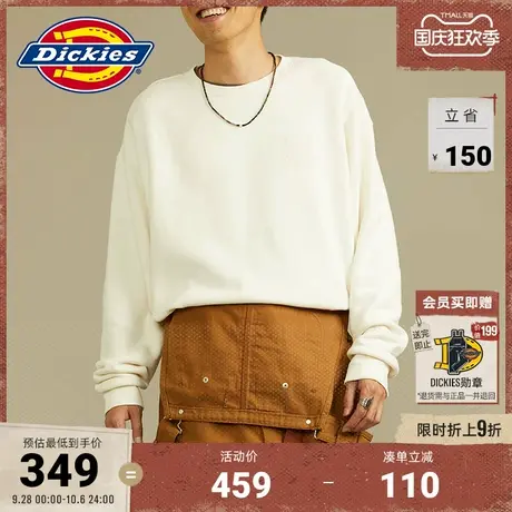 Dickies商场同款23新品秋冬新款运动 印花加绒圆领美式卫衣男女商品大图