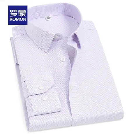 【100%棉】罗蒙长袖衬衫男2023春季新款中青年商务纯棉正装衬衣男图片