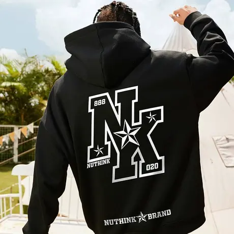 欧美街头hiphop字母卫衣男潮牌宽松情侣款国潮冬季2023新款帽衫潮商品大图