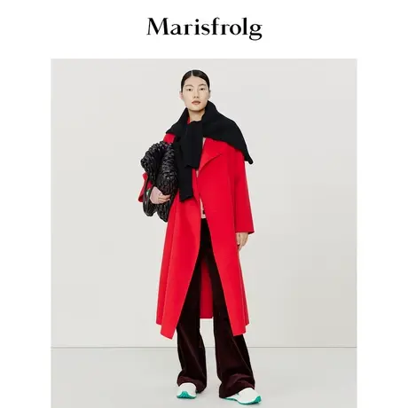 【收腰羊绒大衣】玛丝菲尔毛呢外套冬季新款羊毛毛呢大衣商品大图