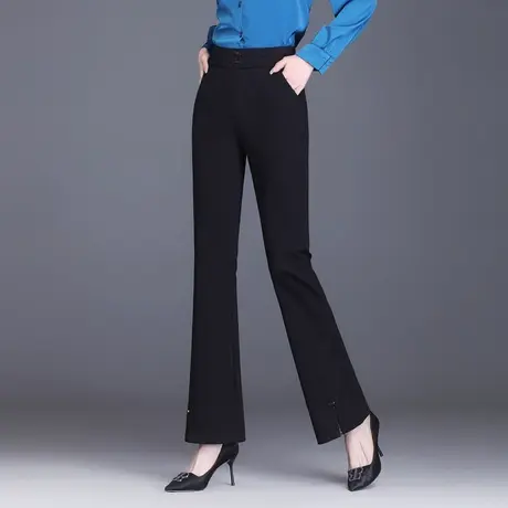 微喇裤女2024新款春秋高腰显瘦喇叭裤大码中年妈妈裤女裤秋季裤子商品大图