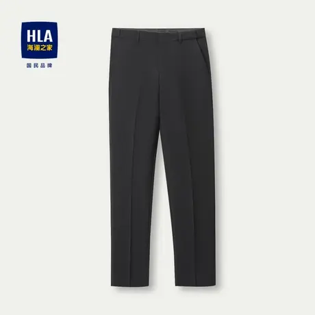 HLA/海澜之家商务仿毛西裤2023秋季新款弹力松紧腰通勤拉链裤子男图片