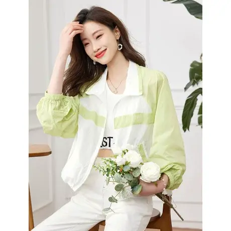 时尚气质减龄外套女是夏季2023新款薄韩版洋气透气遮阳服短款夹克商品大图