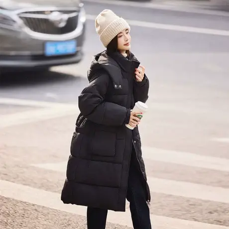 时尚气质棉服2023年冬季新款连帽韩版通勤百搭休闲加厚款棉外套图片