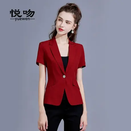 短袖OL职业西装外套女夏季薄款2024新款百搭小西装短款西服上衣图片