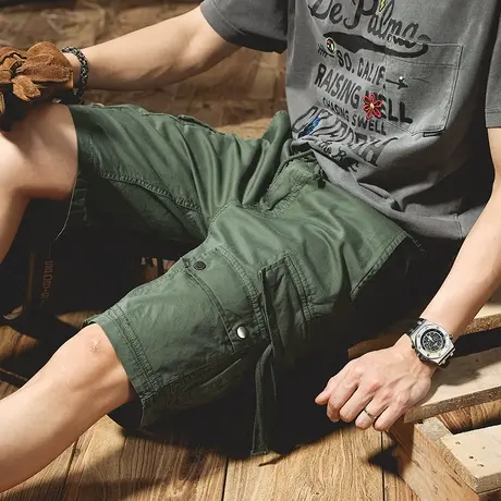 户外多口袋潮牌工装短裤男夏天潮流百搭宽松直筒休闲五分裤中裤潮商品大图