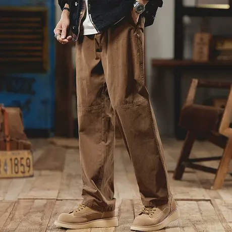 舒适时尚工装裤潮流耐磨高密斜纹精梳棉纯色时尚百搭潮流工装裤商品大图