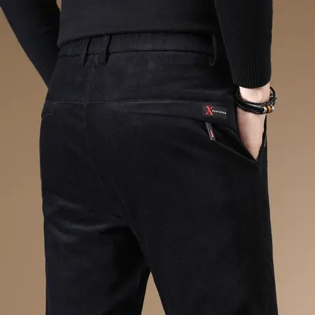 秋冬季男裤加厚保暖外穿冬天灯芯绒裤子男士休闲长裤直筒宽松冬裤商品大图