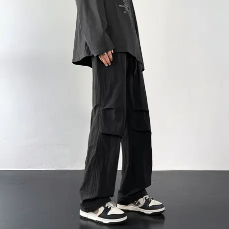 美式机能风冲锋裤男春秋季大码潮牌胖子宽松速干休闲伞兵工装裤子商品大图