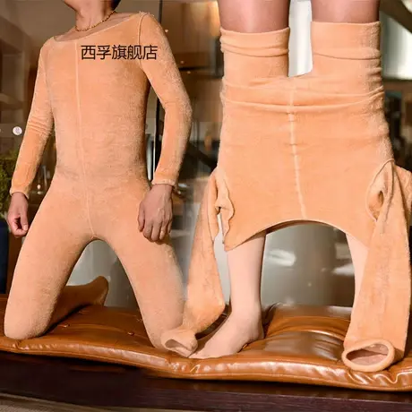 男士光腿神器打底裤加绒加厚连体袜全身保暖丝袜全包连身袜商品大图