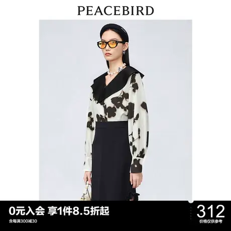 太平鸟年夏季新款翻领印花衬衫A1CAC3204图片