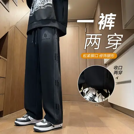 春秋季裤子男孩初中学生帅气休闲长裤青少年大童男装直筒运动卫裤商品大图