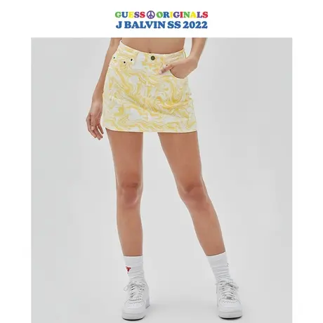 GUESS ORIGINALSxJ BALVIN女士扎染舒适半身裙-W2YA01D4RG0图片