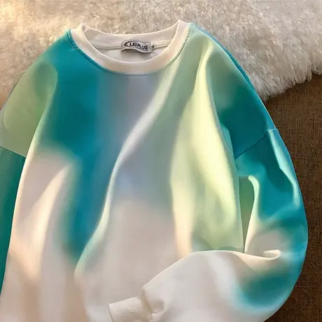 扎染卫衣女chic早秋宽松韩版ins设计感小众上衣bf慵懒风薄款外套商品大图