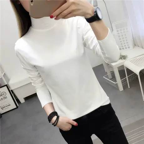 加绒打底衫女长袖秋冬加厚修身显瘦保暖百搭t恤2023新款内搭上衣图片