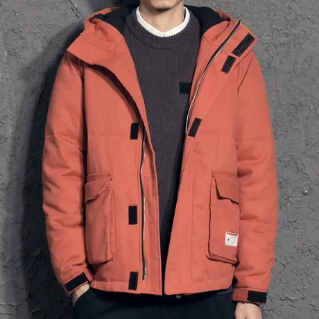 奕飏魔术贴国潮工装棉服男 2019新款男士冬季外套 日系加厚棉衣潮图片