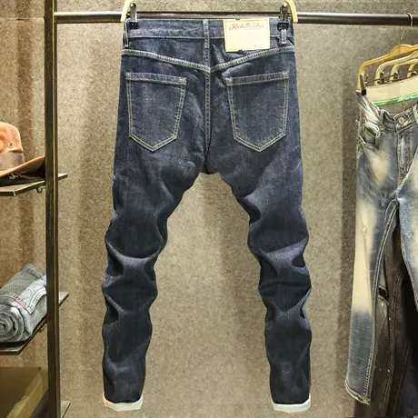 丹宁赤耳原牛重磅牛仔裤男款直筒阿美咔叽风裤子男士高端休闲长裤图片