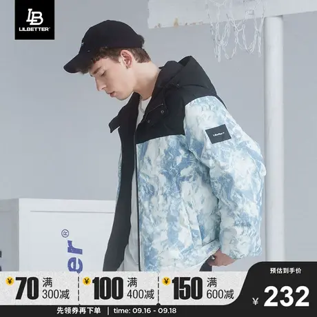 Lilbetter男士羽绒服新款冬季外套拼色连帽衣服宽松短款羽绒衣LB图片