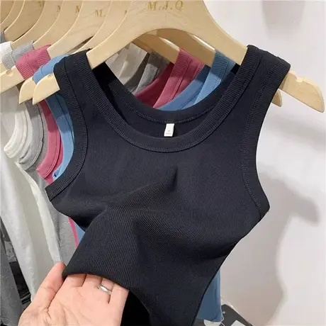德绒加绒加厚保暖外穿吊带背心女2023新款无袖内搭打底上衣图片