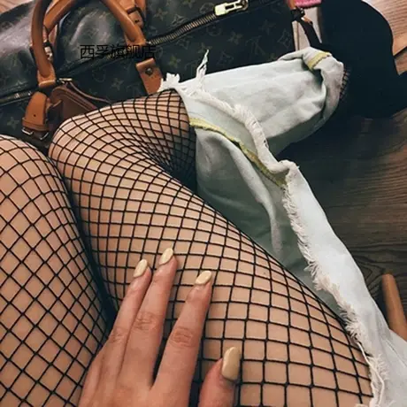 个性大小网眼网袜性感连裤袜夏季新款镂空渔网袜长款女士鱼网袜子图片
