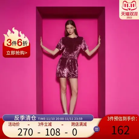Juicy Couture橘滋2023新款瑰丽时尚轻奢绣花丝绒女短裤商品大图