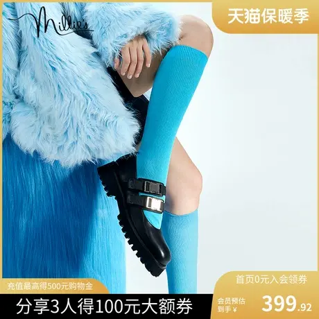 【明星同款】妙丽新款晚晚鞋厚底甜酷机械玛丽珍女单鞋201ZAAQ2图片