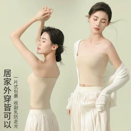 南极人无肩带抹胸女士聚拢一片式包裹收副乳防走光无钢圈打底背心图片