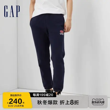 Gap男女装秋季2023新款LOGO宽松碳素软磨抓绒卫裤804496束脚裤图片