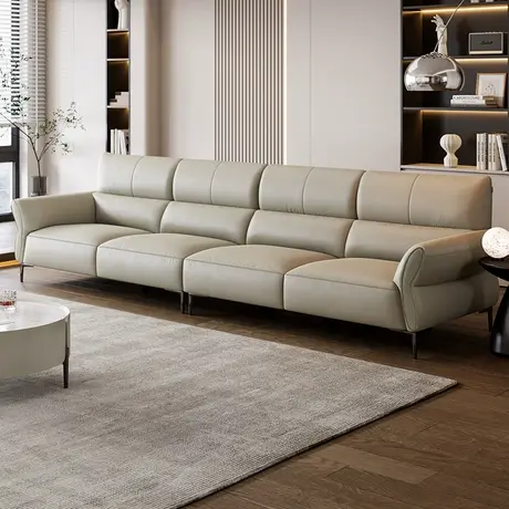 全友家居头层牛皮真皮沙发现代简约小户型客厅三人位沙发商品大图