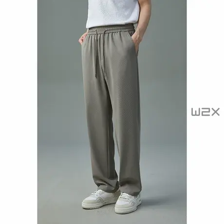 w2x夏季薄款松紧腰休闲裤男直筒宽松运动卫裤时尚男裤子青年长裤商品大图