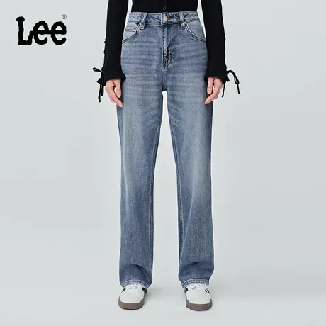 【张凌赫代言】Lee商场同款25秋新429标准直脚天丝中浅蓝女牛仔裤图片
