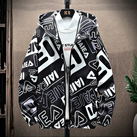 春秋外套男潮流韩版青少年学生迷彩夹克休闲薄款连帽男装上衣褂子商品大图