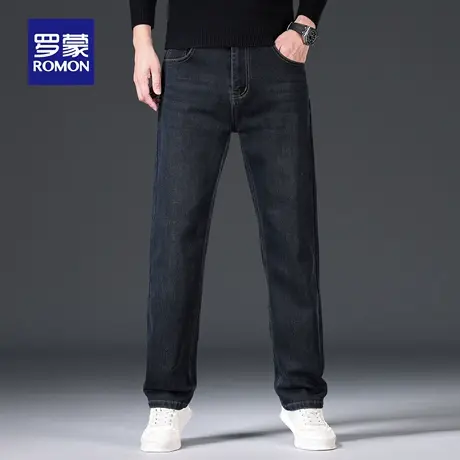 罗蒙男士直筒弹力舒适牛仔裤2025秋季新款休闲男裤商务百搭长裤子商品大图