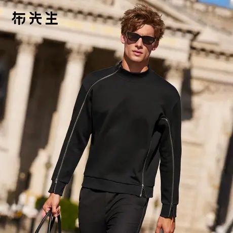 MrBu布先生时尚半高领微廓卫衣男2025秋新款保暖拉链解构PT16768商品大图