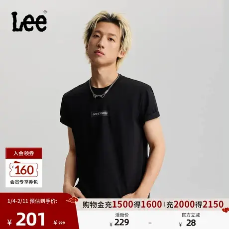 Lee26春夏新品标准版圆领长方形Logo印花男短袖T恤潮LMT012182210图片