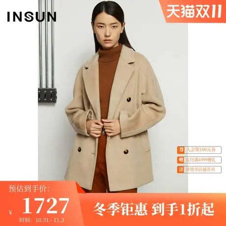 【高支羊毛】恩裳冬季复古垂坠感都市通勤立体毛呢外套女商品大图