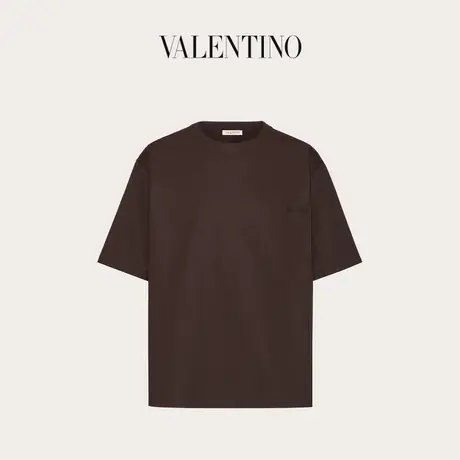 【季末优惠】华伦天奴VALENTINO男士 VALENTINO LOGO 棉质府绸T恤图片