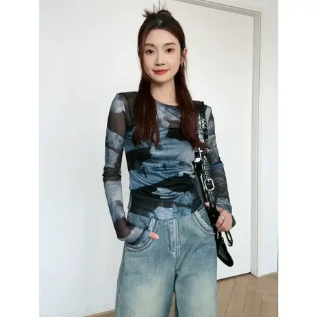 尔给小个子防晒短款上衣女夏季薄款修身长袖t恤防晒衫2023新款图片