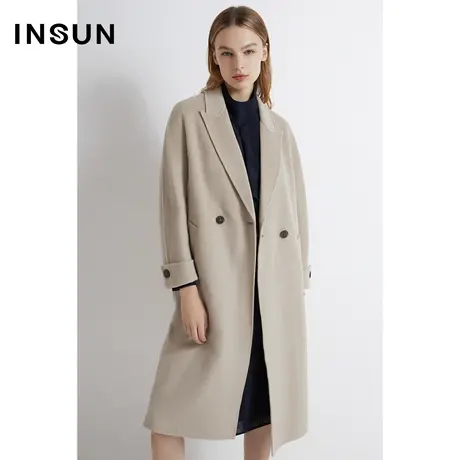 INSUN恩裳线上专选冬季美丽诺绵羊毛双面毛呢外套商品大图