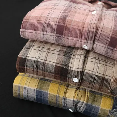 枫谜2020年秋冬新款韩版加绒格子衬衫女宽松百搭显瘦加厚衬衫上衣图片