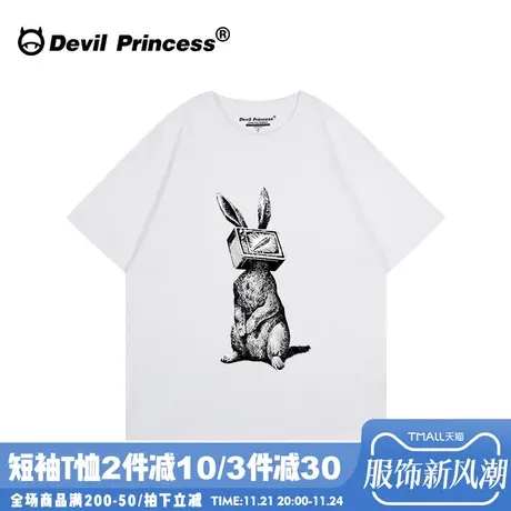 2024年夏季新款小众设计感正肩白色短袖t恤女复古风宽松半袖上衣商品大图