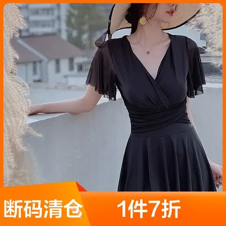 简涵泳衣女遮肚显瘦2021年新款仙时尚保守大码遮肉胖mm泡温泉泳装商品大图