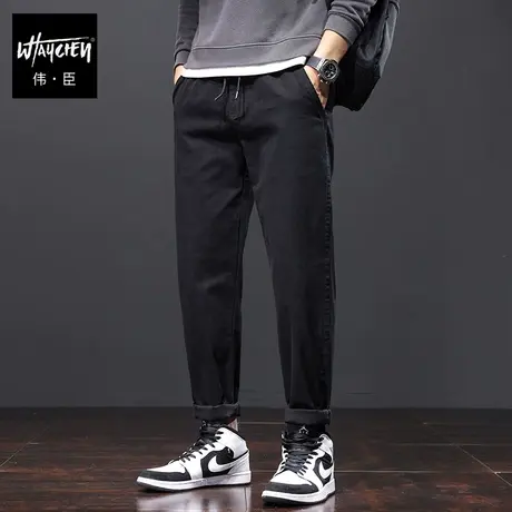 伟臣2023秋冬新品大码男式休闲长裤胖子加肥加大宽松直筒水洗长裤商品大图