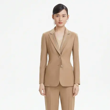 LANCY/朗姿羊毛长袖西装秋季新款显瘦高级感法式女士上衣图片