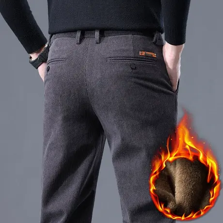 男士商务西装西裤冬季加绒加厚保暖抗寒休闲裤子2024秋冬新款男裤商品大图