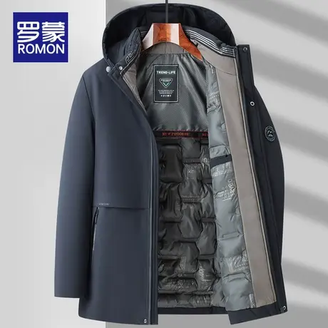 罗蒙棉衣男士冬季加厚连帽棉服外套男保暖2023新款棉袄中年爸爸装图片