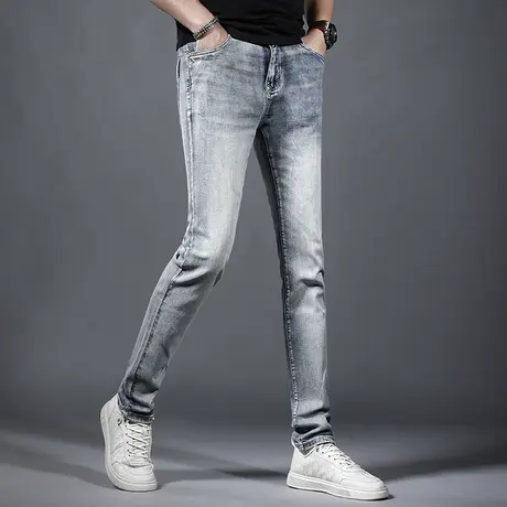 男士牛仔裤春秋款复古2023新款潮牌高端牛仔裤男款修身小直筒长裤商品大图