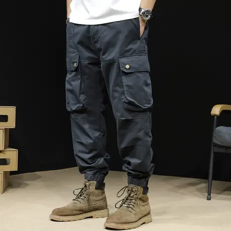 美式工装裤男士春秋款宽松束脚潮牌大码多口袋休闲裤子男裤23新款商品大图
